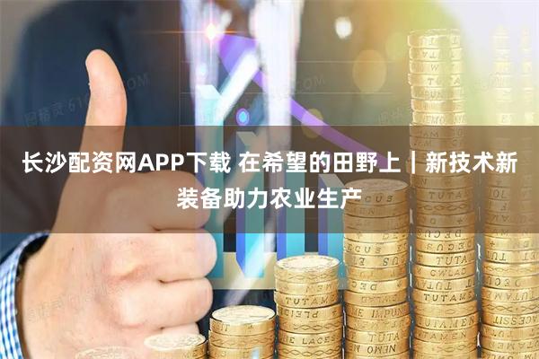 长沙配资网APP下载 在希望的田野上｜新技术新装备助力农业生产